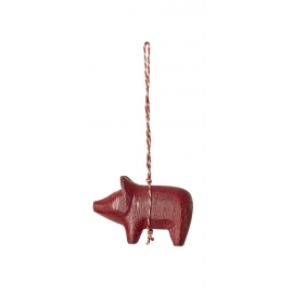 Ornament, Holzschweinchen, rot, Maileg