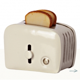 Miniatur Toaster & Brot, cremefarbig/miniature toaster & bread, Maileg