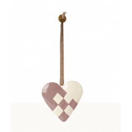 Metallornament, Geflochtenes Herz - Hellviolett / Metal ornament, Breided heart-Light pirple, Maileg