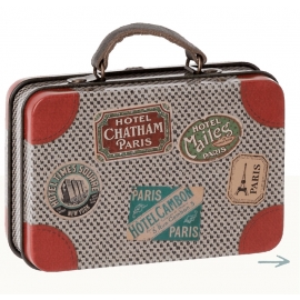 Koffer, Metall - Grau Reisen /Suitcase, Metal-Grey travel, Maileg