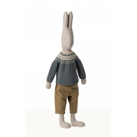 Hase Größe 5, Hose und Strickpullover/Rabbit size  5, pants and knitted sweater, Maileg