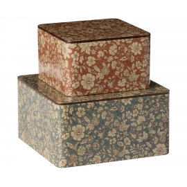 Metall box, Blossom - 2 st. set /Metal box, Blossom - 2 pcs set ,Maileg