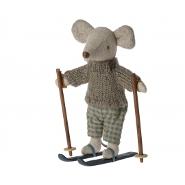 Großer Bruder Maus mit Ski-Set /Winter mouse with ski set, Big brother, Maileg