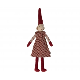 Pixi, Mädchen- Größe 1 in rotem Karierten Kleid /Pixi-girl, size 1, Maileg