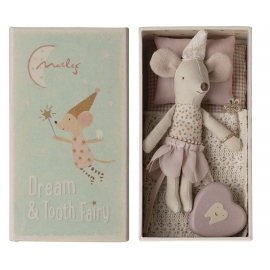 Zahnfee Maus, Kleine Schwester in Streichholzschachtel /Tooth fairy mouse, Little sister in matchbox, Maileg