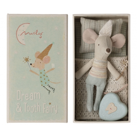 Zahnfeenmaus, Kleiner Bruder in Streichholzschachtel /Tooth fairy mouse, Little brotcher in matchbox, Maileg