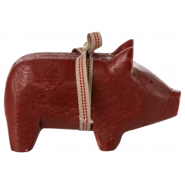 Holz Schwein, Klein-Rot /Wooden pig, Small - Red, Maileg