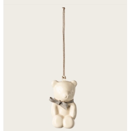 Metallornament, Teddybär - weiß/blau/ Metal ornament, Teddy bear - Off white/Blue, Maileg