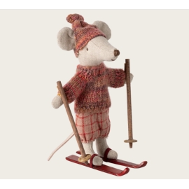 Wintermaus mit Skiset, Große Schwester - Rose/ Winter mouse with ski set, Big sister - Rose, Maileg