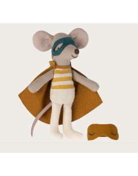 Superheldmaus, kleiner Bruder in Streichholzschachtel/ Super hero mouse, Little brother in matchbox, Maileg