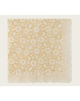 Serviette, Blumen - Gelb