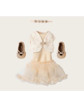Hase Größe 3, Ballettanzug und Rock creme/ Ballet suit and skirt cream, Size 3