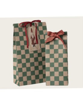 Geschenktüte, Medium - Karo - Grün/ Gift bag, Medium - Checker - Green