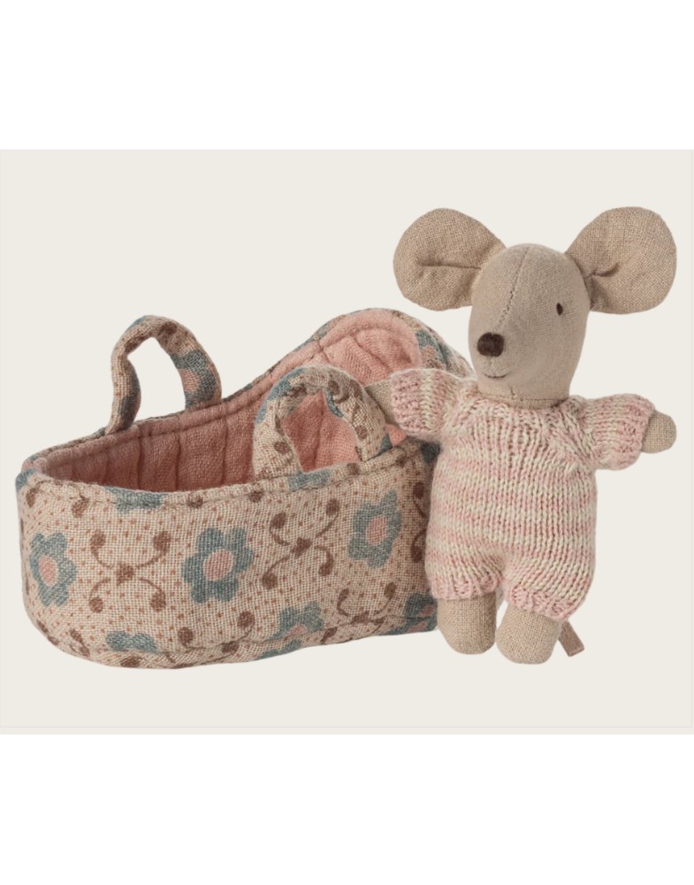 Babymaus in Tragetasche - Rose Babymaus in Tragetasche - Rose