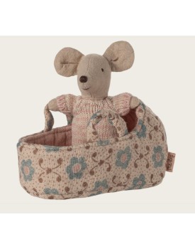 Babymaus in Tragetasche - Rose
