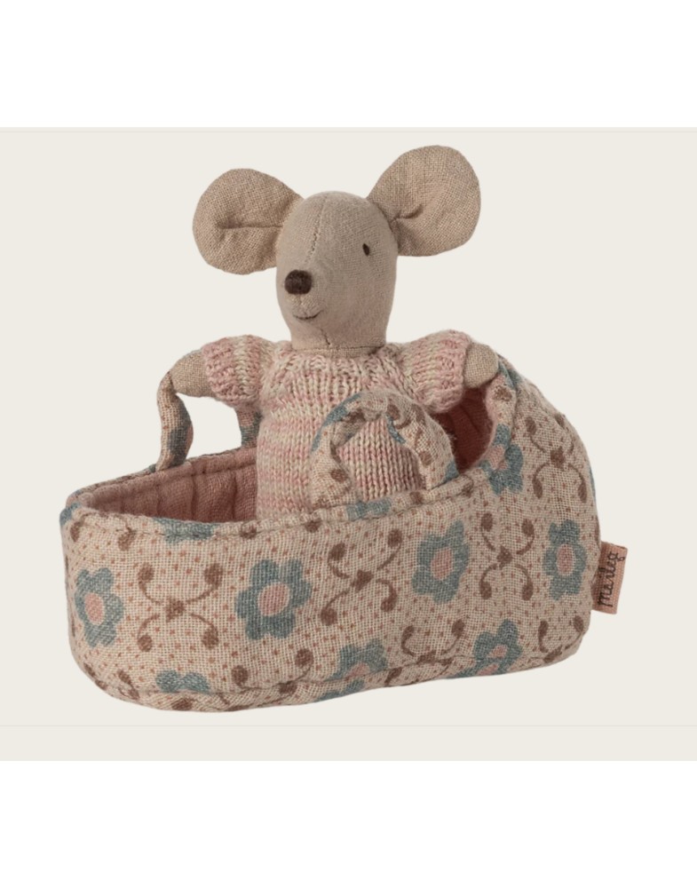 Babymaus in Tragetasche - Rose Babymaus in Tragetasche - Rose