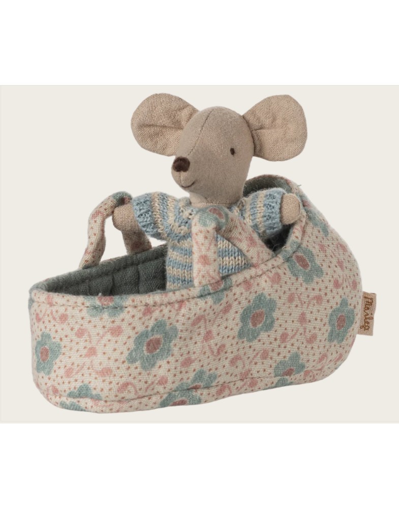 Babymaus in Tragetasche - Blau Babymaus in Tragetasche - Blau