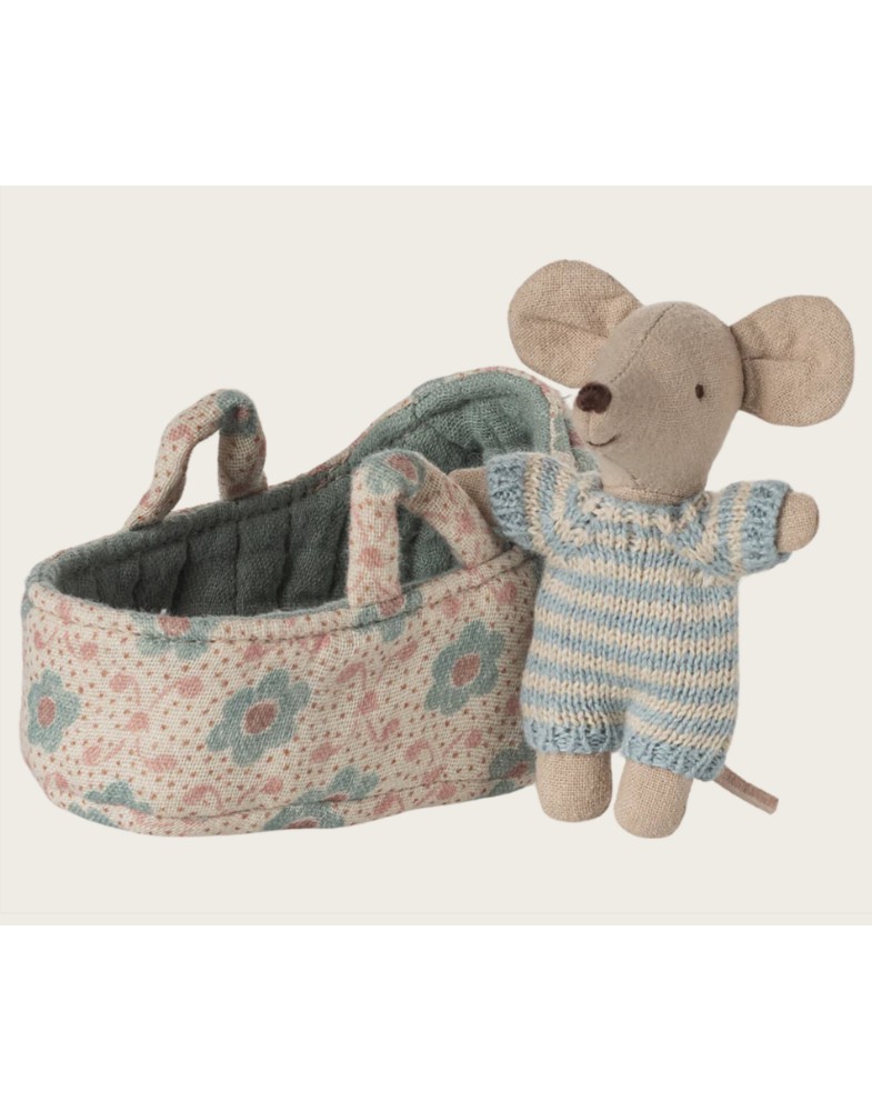 Babymaus in Tragetasche - Blau Babymaus in Tragetasche - Blau
