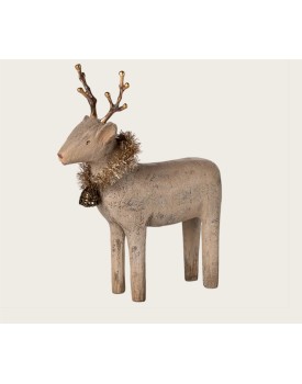 Rentier aus Holz, klein - Natur