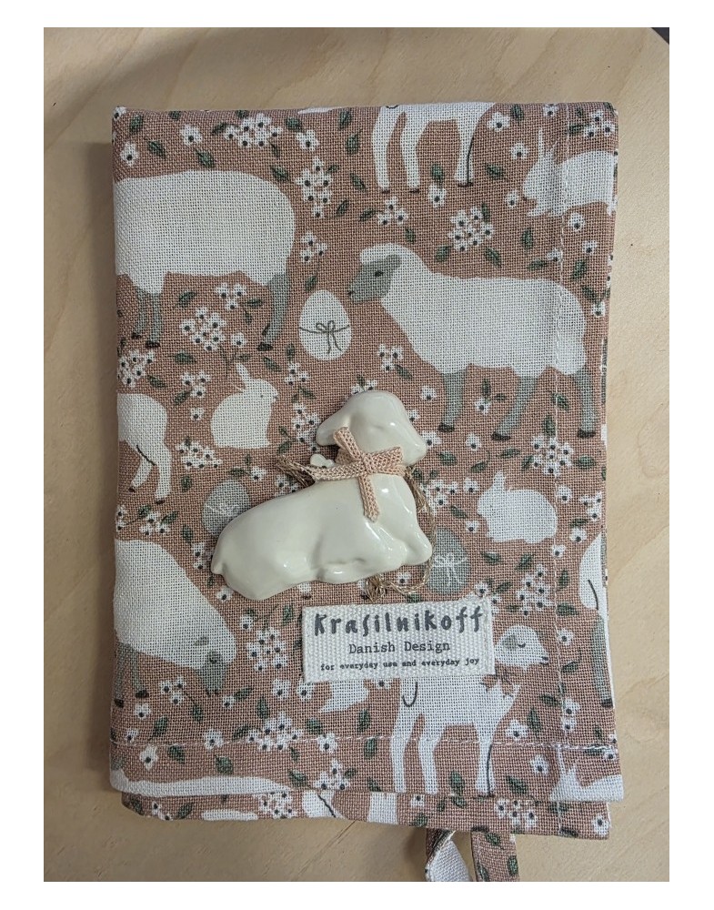 Geschirrtuch Ostern – Lämmer & Häschen (Rosa),  Krasilnikoff  Danish Design