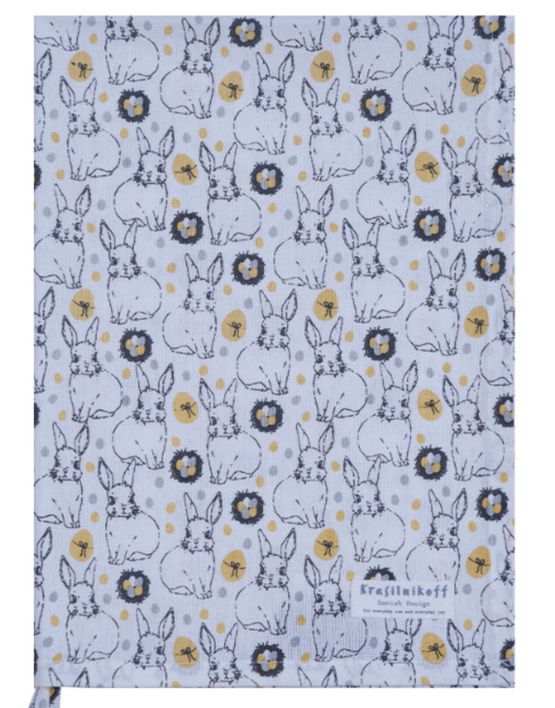 Geschirrtuch Ostern –  Häschen (Gelb),  Krasilnikoff  Danish Design