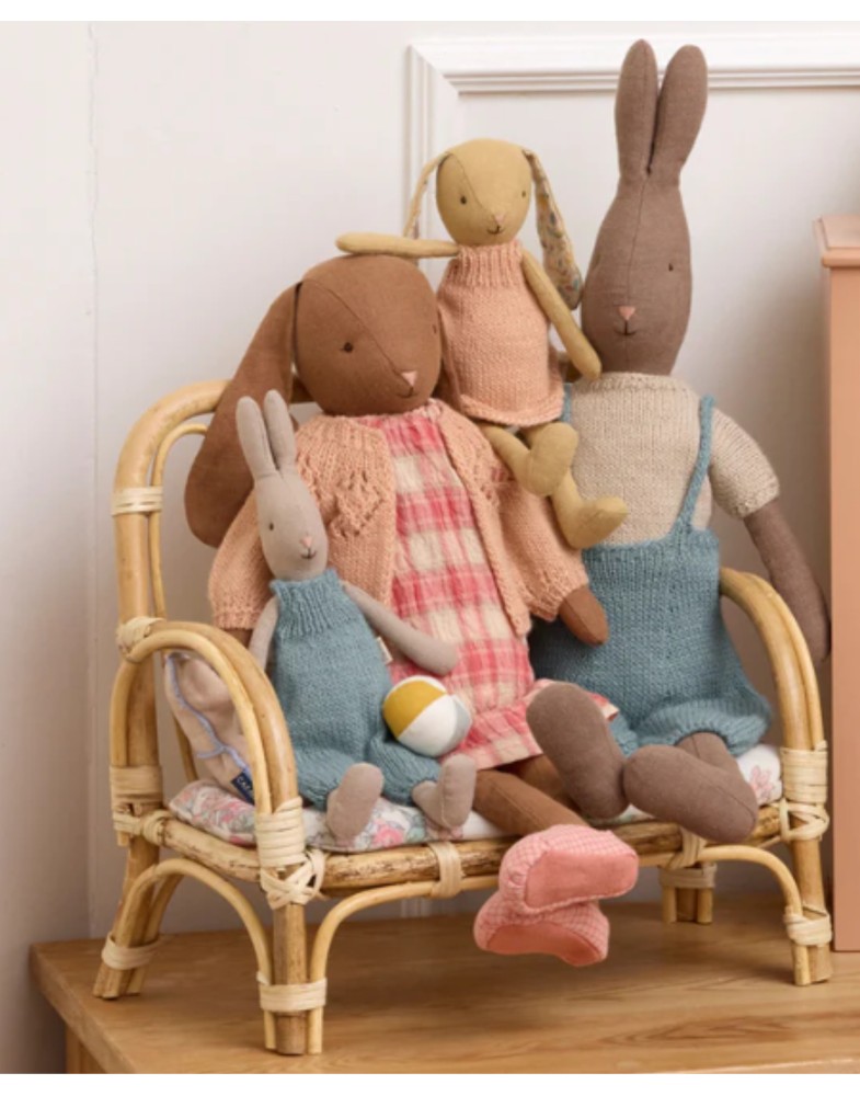 Kaninchen, Größe 3 - Braun- Gestricktes Hemd und Overall