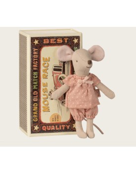 Große Schwester Maus in Streichholzschachtel