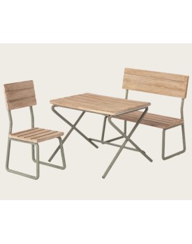 Garten Set, Tisch, Stühle & Bank